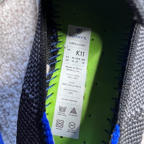 Rothy’s The Sneaker Gray Slip On Shoes Boys 11 - Picture 5 of 6